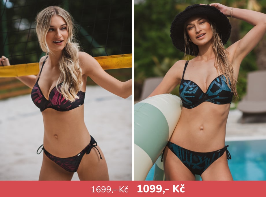 Plavková podprsenka Triola Juicy s abstraktním vzorem ve střihu Top-fit